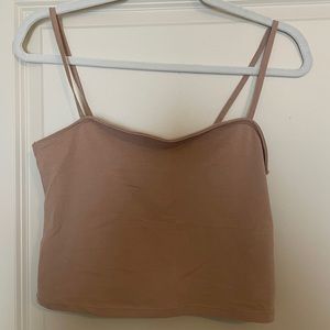 Abercrombie tan square crop top - size M